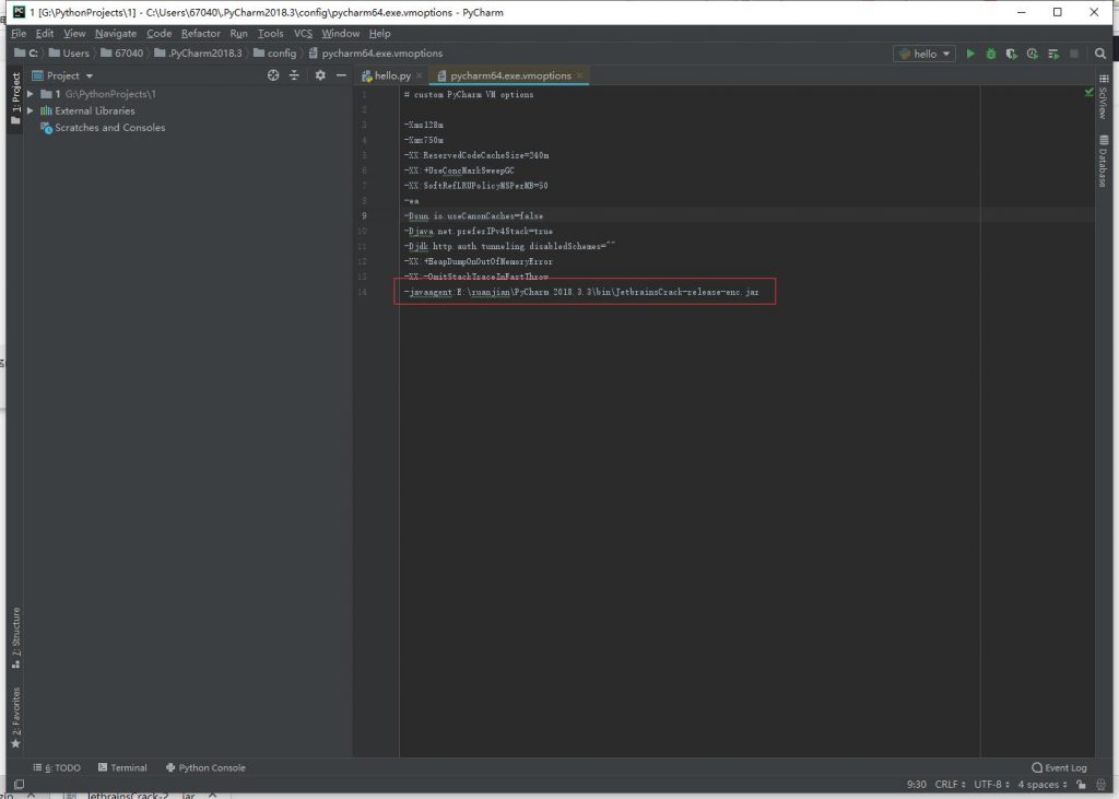 《JetBrains PyCharm 2018.3 破解方法(激活有效期至 2100 年)》
